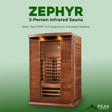 The Zephyr 2 Person Luxury Cedar Near Zero EMF Indoor Full Spectrum Infrared Sauna