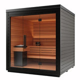 Auroom Mira L Outdoor Cabin Sauna Kit-Sauna-Auroom-Black-Nordica Sauna