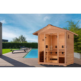 Golden Designs "Gargellen" Hybrid (PureTech™ Full Spectrum IR or Traditional Stove) Outdoor Sauna (5 Person) Golden Designs