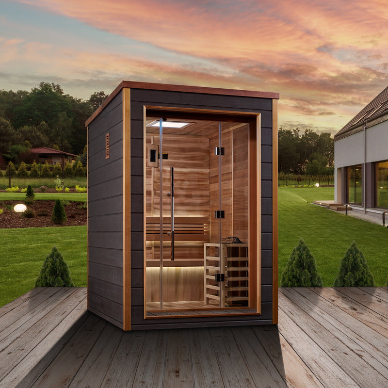 The Narvik 2 Person Luxury Traditional Sauna | Golden Designs