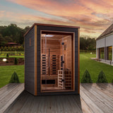 Golden Designs Nora Hybrid (PureTech™ Full Spectrum IR or Traditional Stove) Outdoor Sauna (2 Person) Golden Designs