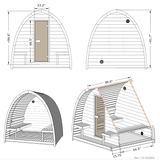 SaunaLife 4-Person Traditional Outdoor Pod Sauna | Model G3 Sauna Life