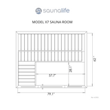 SaunaLife 4-6 Person Traditional Indoor Sauna | Model X7 Sauna Life