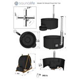 SaunaLife 6-Person Wood-Fired Hot Tub | Model S4B/S4N Sauna Life