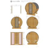 SaunaLife 4 Person 6' Long Barrel Sauna | Ergo Model E7 Sauna Life